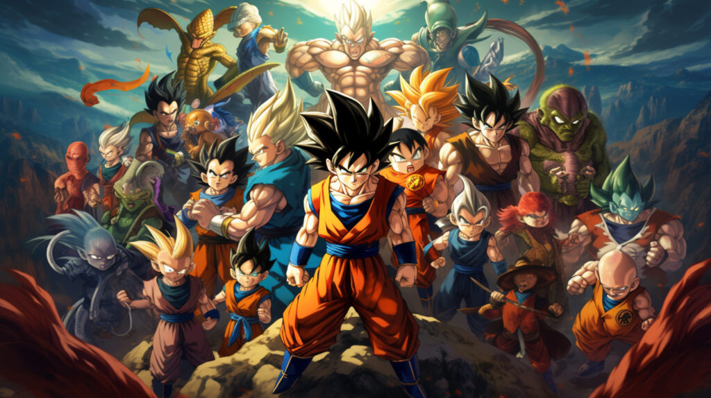dragon ball characters background wallpaper